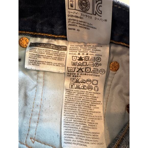 Levis 501 Jeans Mens 34x34 (32x33) Blue Original Fit Button Fly Denim Distressed - Picture 8 of 13